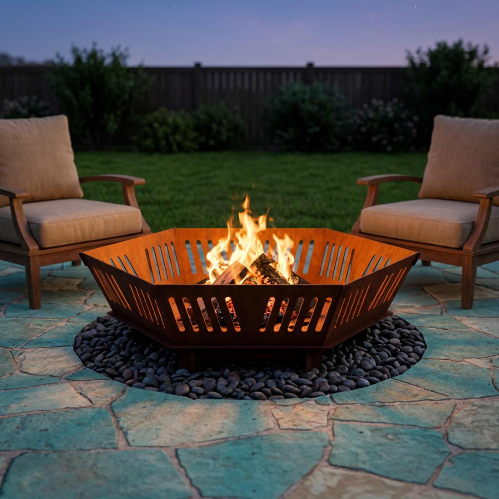 Focolare Ruggine 60 x 60 x 18 cm Acciaio Corten