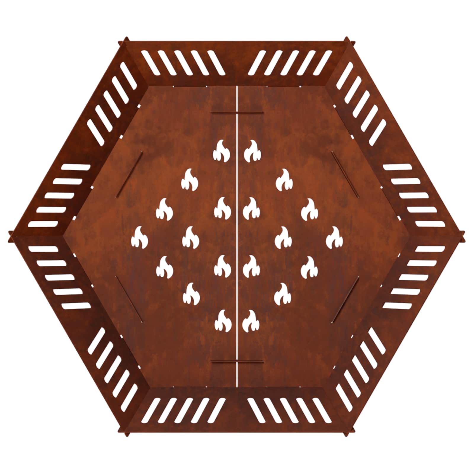 Focolare Ruggine 80 x 80 x 23 cm Acciaio Corten