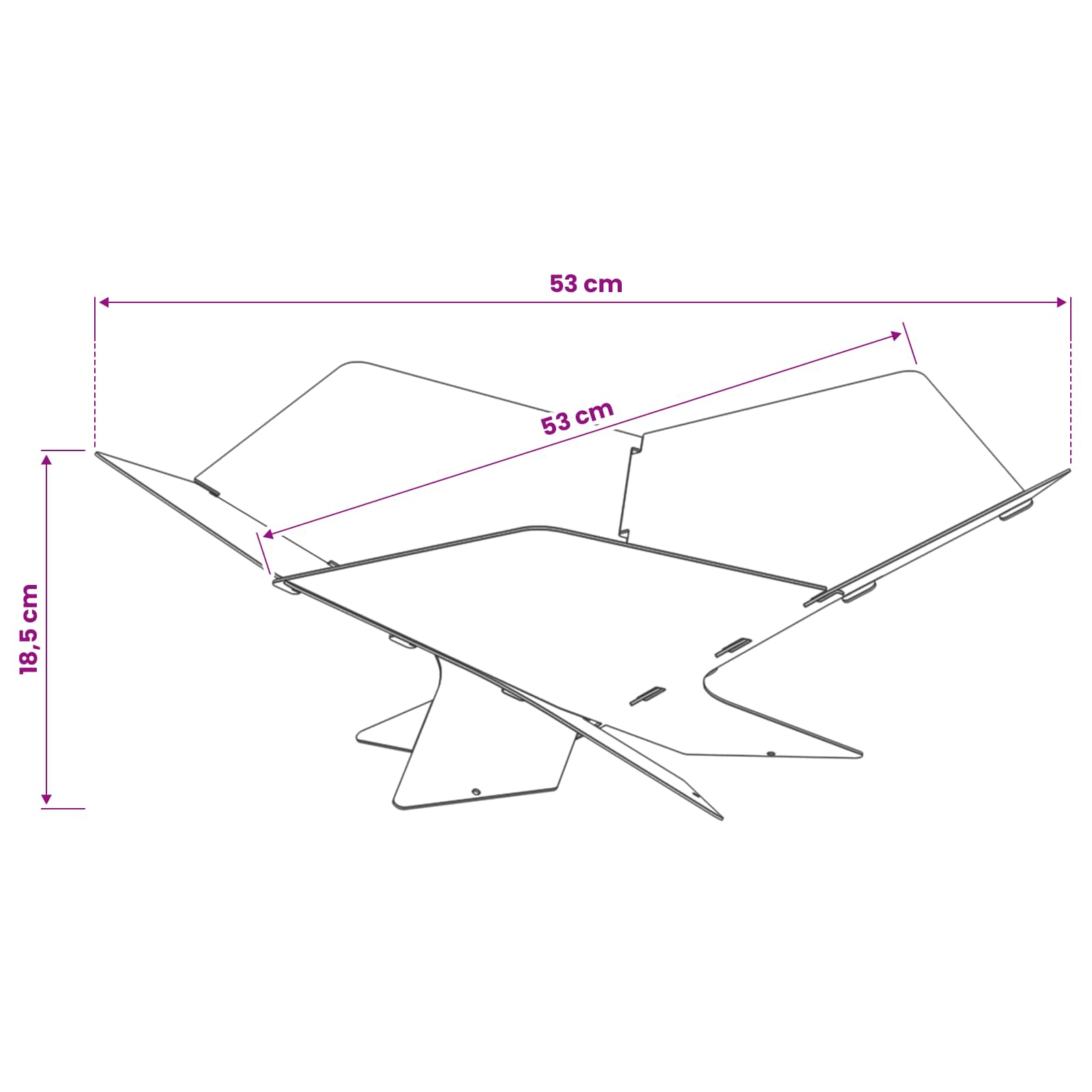 Focolare Ruggine 53 x 53 x 18,5 cm Acciaio Corten