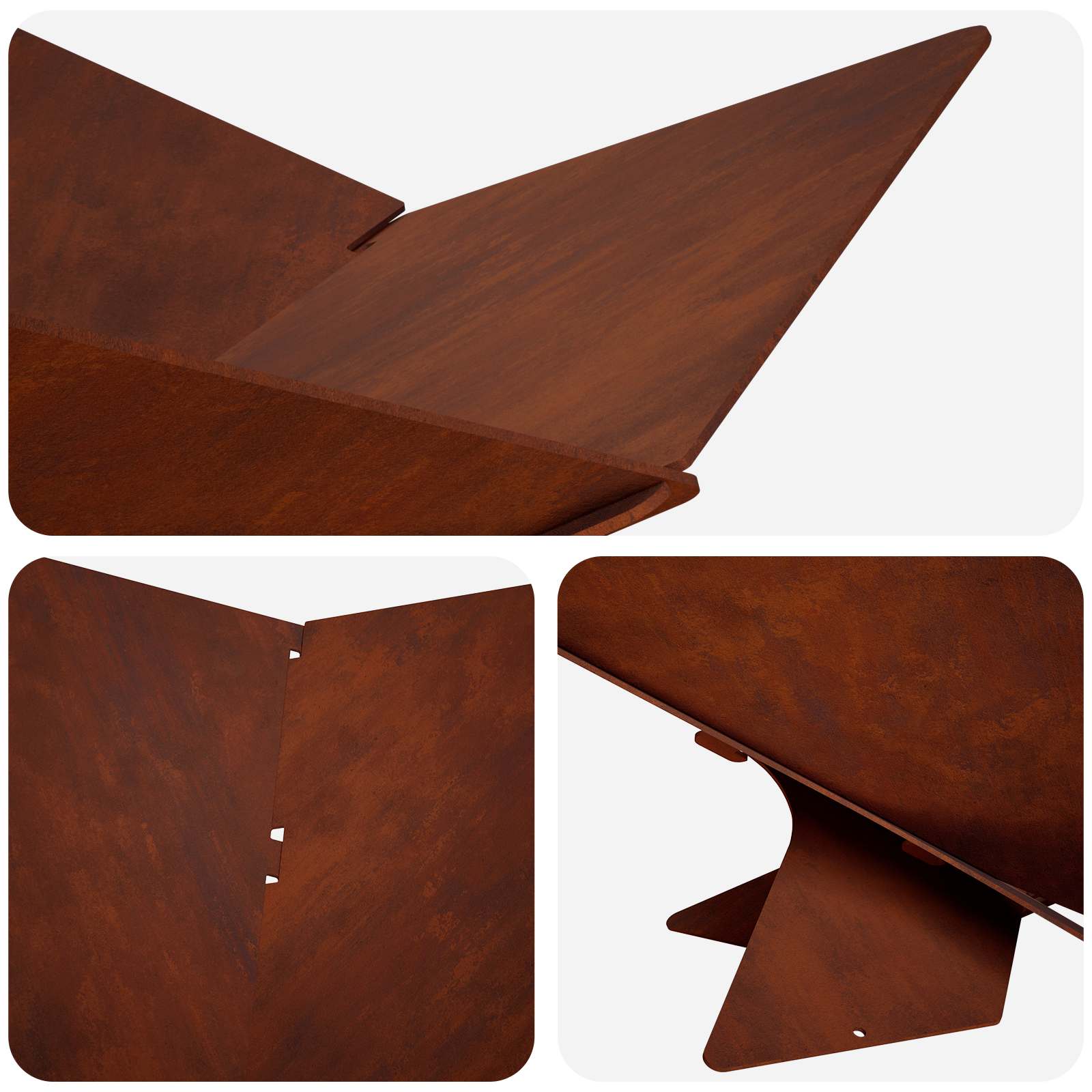 Focolare Ruggine 53 x 53 x 18,5 cm Acciaio Corten