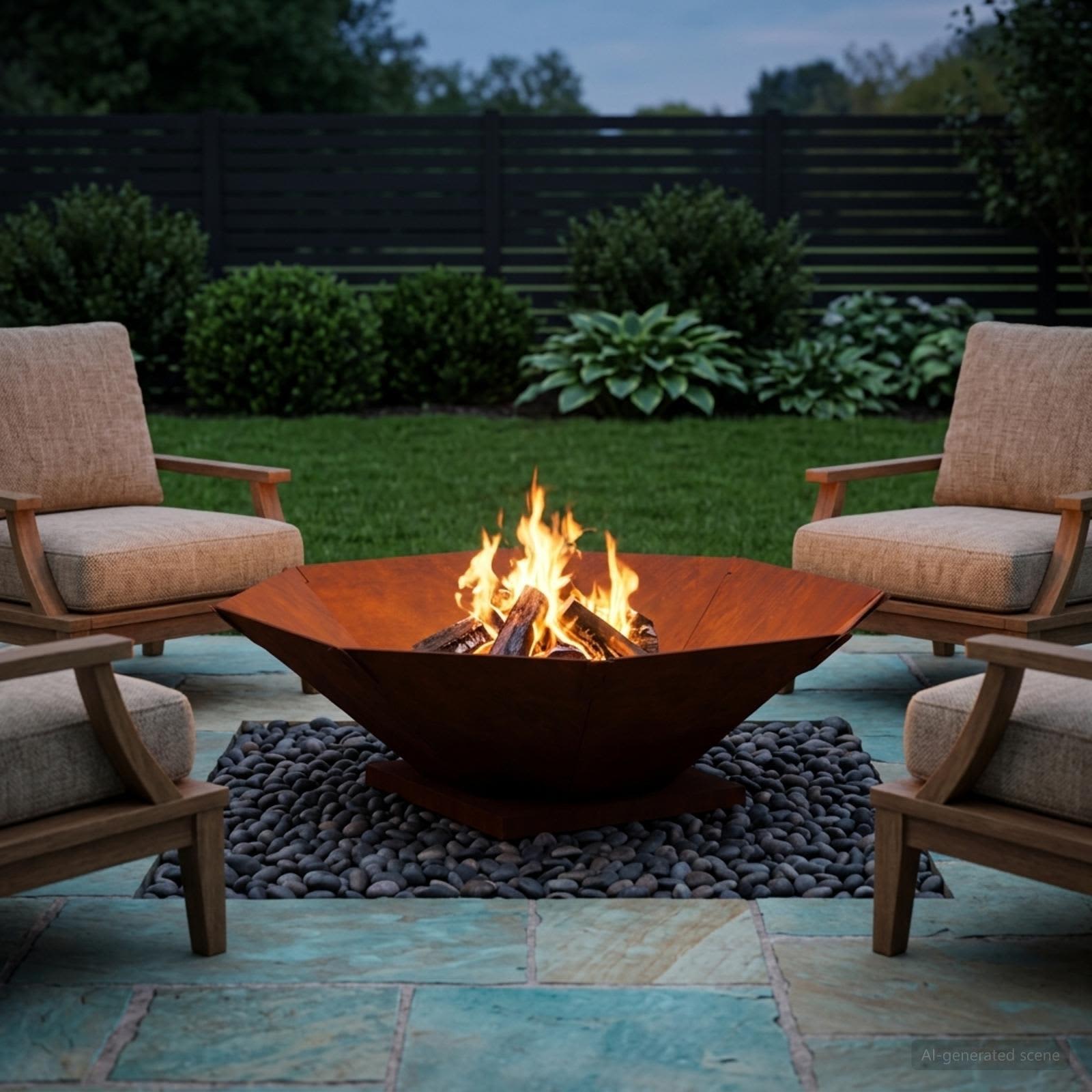 Focolare Ruggine 50 x 50 x 15,5 cm Acciaio Corten