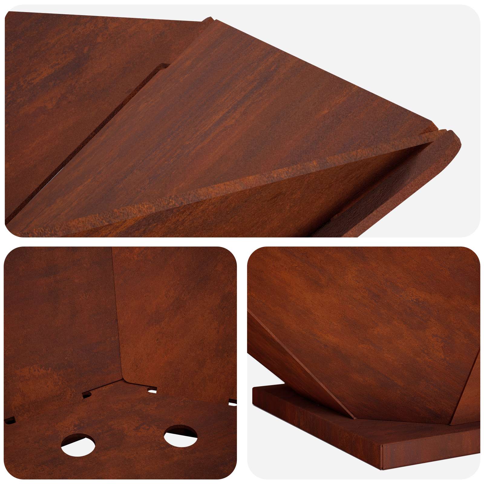 Focolare Ruggine 50 x 50 x 15,5 cm Acciaio Corten