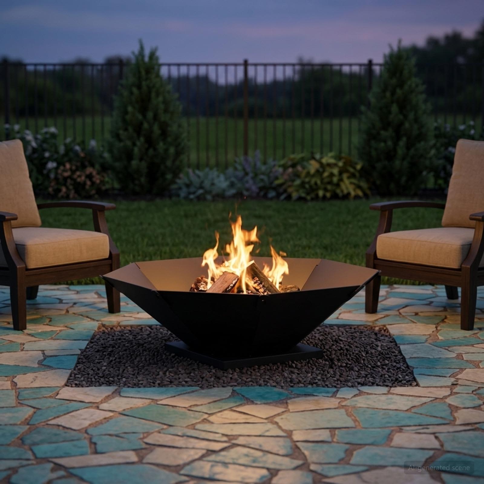 Focolare Nero 70,5 x 70,5 x 21,5 cm Acciaio