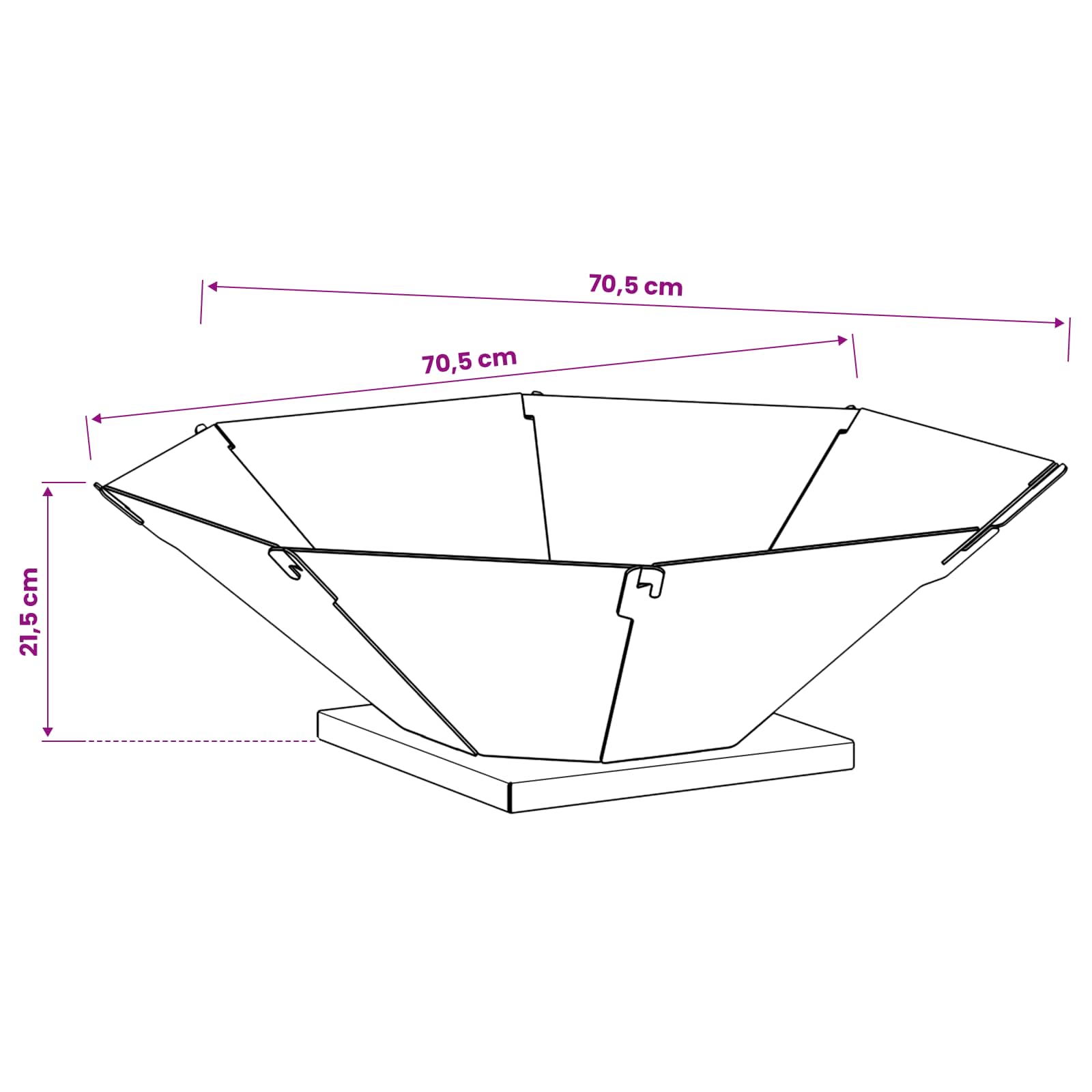Focolare Ruggine 70,5 x 70,5 x 21,5 cm Acciaio Corten