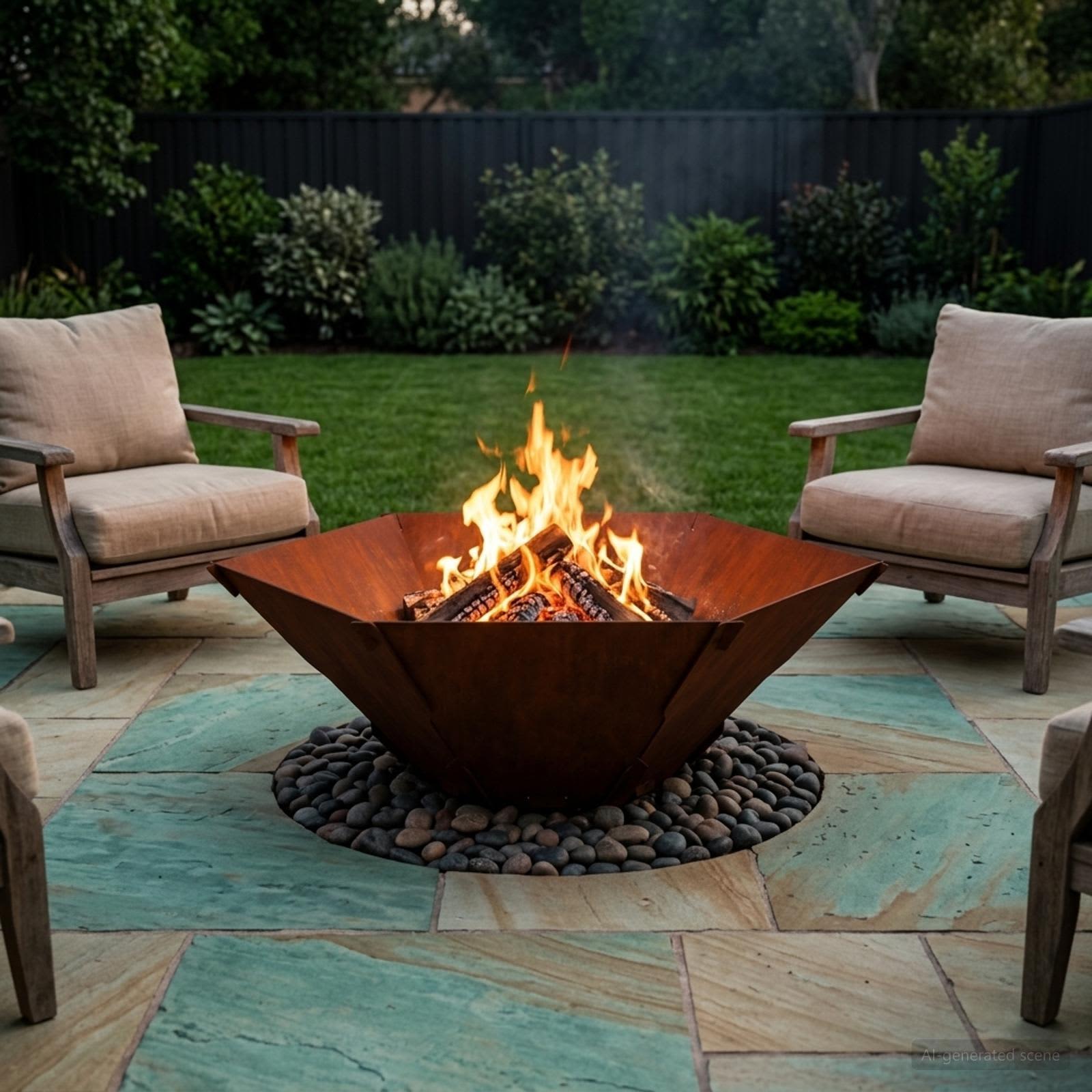 Focolare Ruggine 58,5 x 51,5 x 19,5 cm Acciaio Corten
