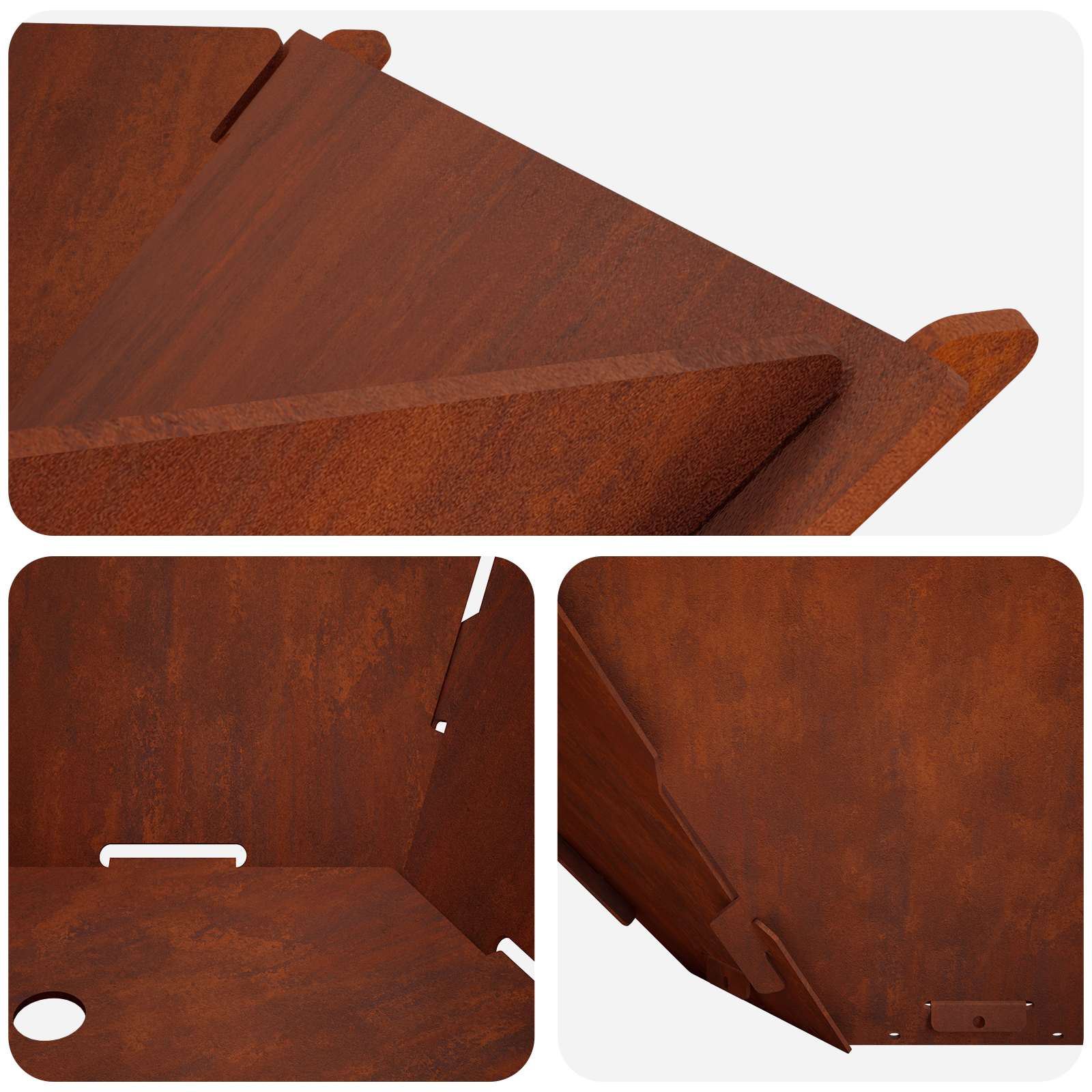Focolare Ruggine 58,5 x 51,5 x 19,5 cm Acciaio Corten