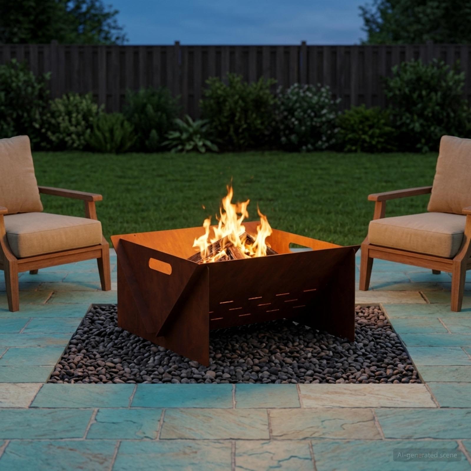 Focolare Ruggine 40 x 40 x 20 cm Acciaio Corten