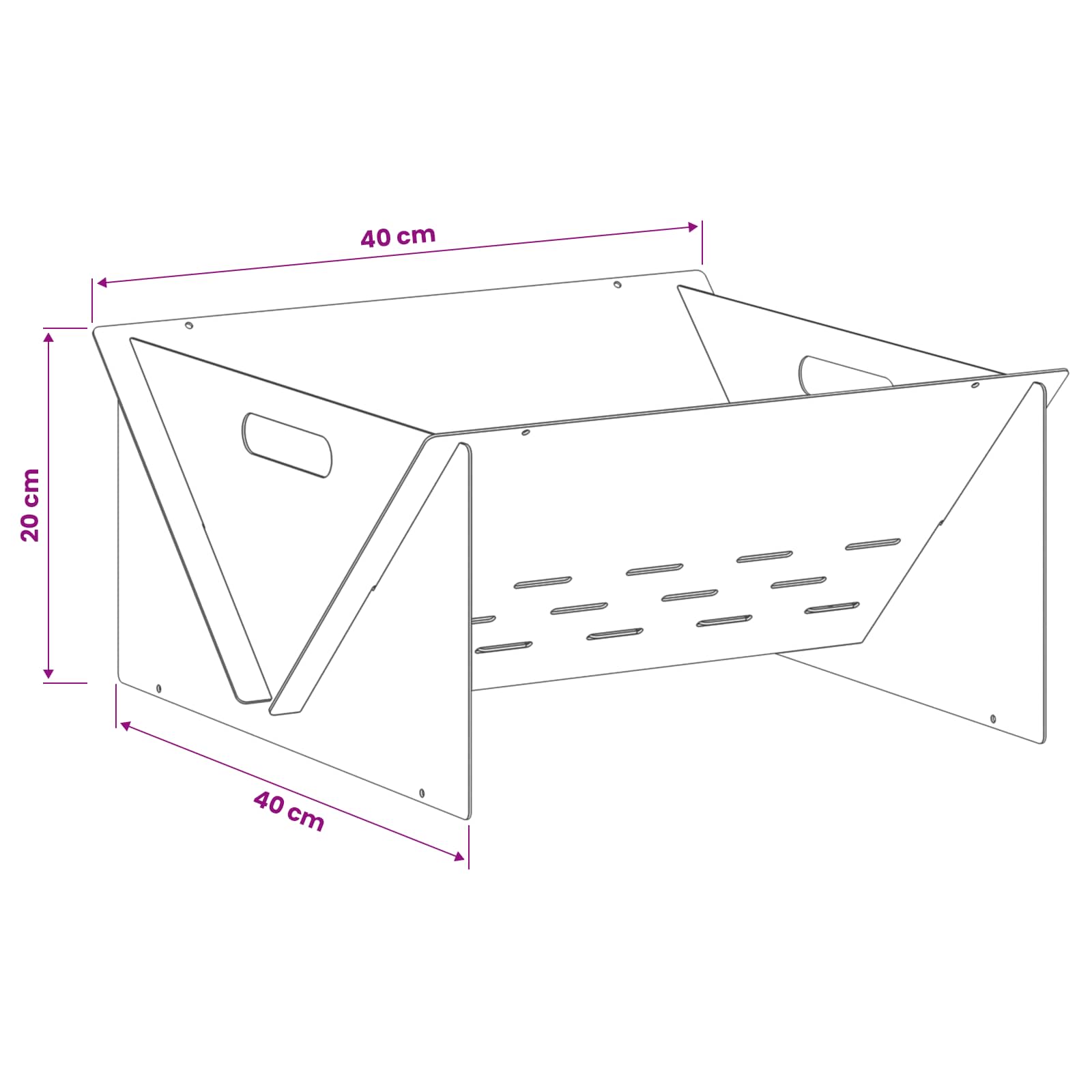 Focolare Ruggine 40 x 40 x 20 cm Acciaio Corten