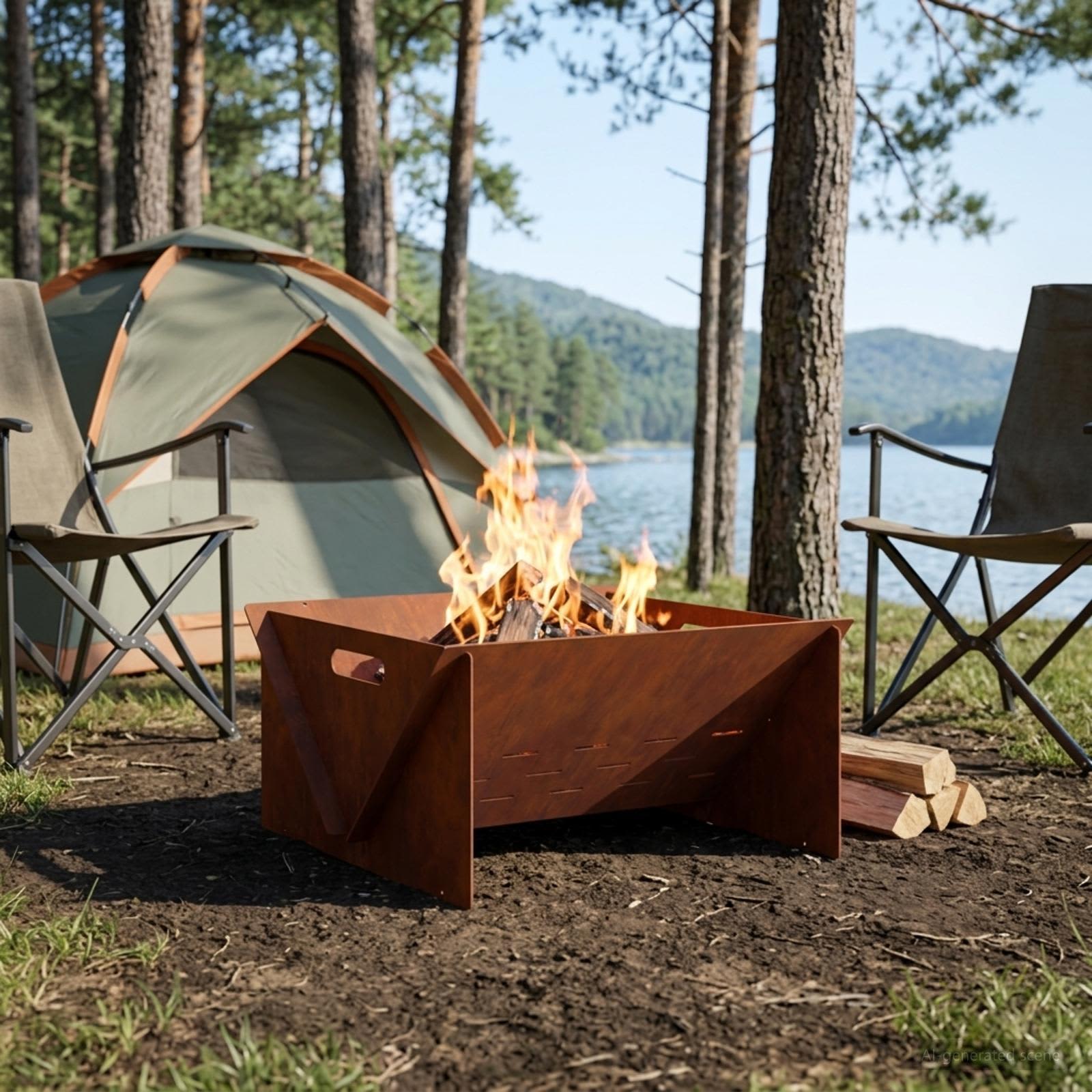 Focolare Ruggine 40 x 40 x 20 cm Acciaio Corten