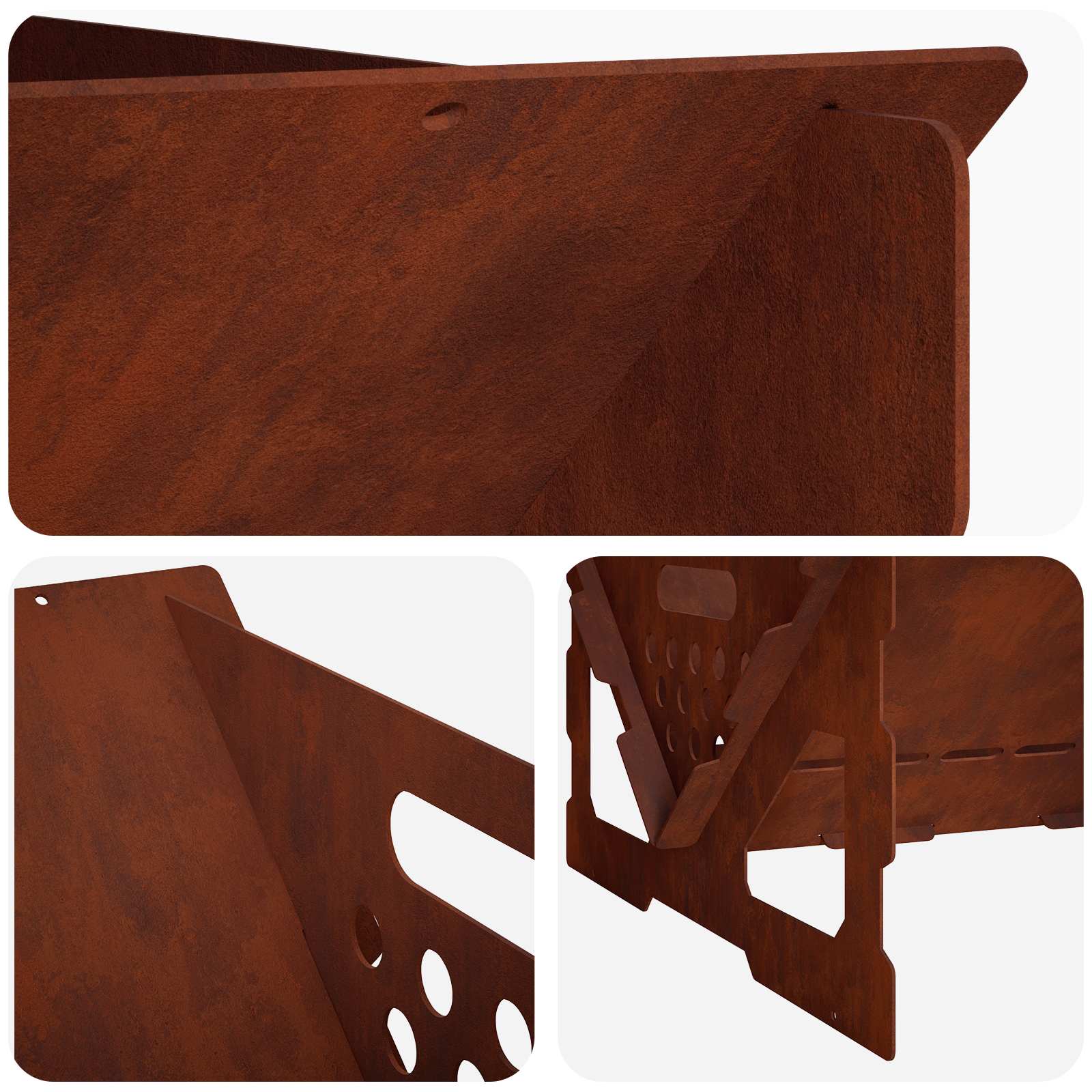 Focolare Ruggine 60 x 40 x 20 cm Acciaio Corten