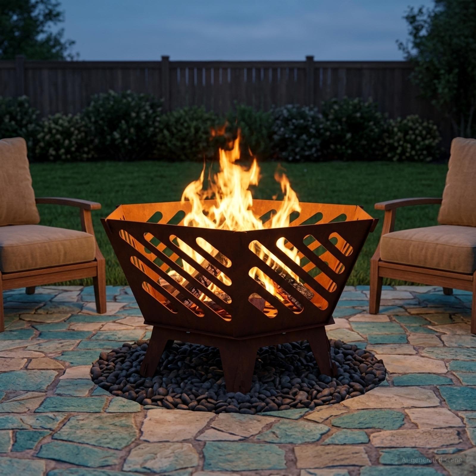 Focolare Ruggine 60 x 53 x 30 cm Acciaio Corten