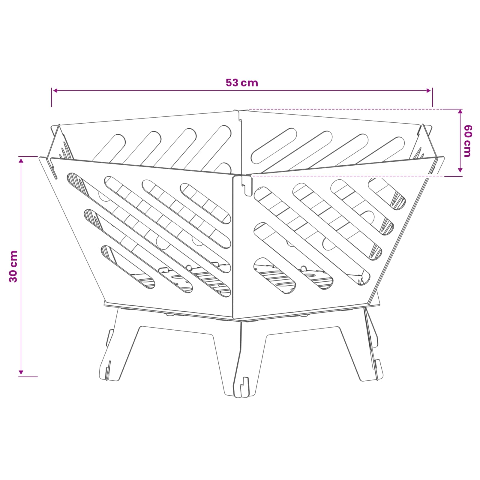 Focolare Ruggine 60 x 53 x 30 cm Acciaio Corten