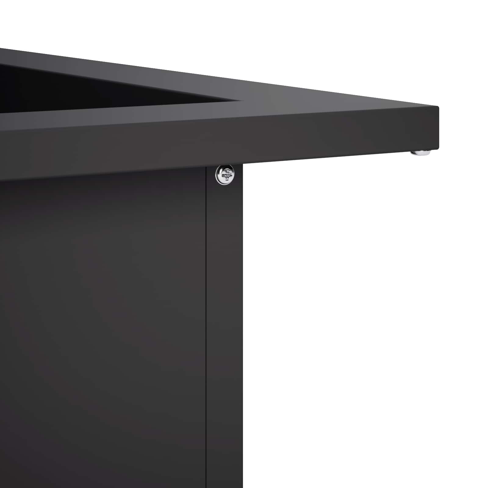 Anello per Focolare Nero 90 x 90 x 25 cm Acciaio