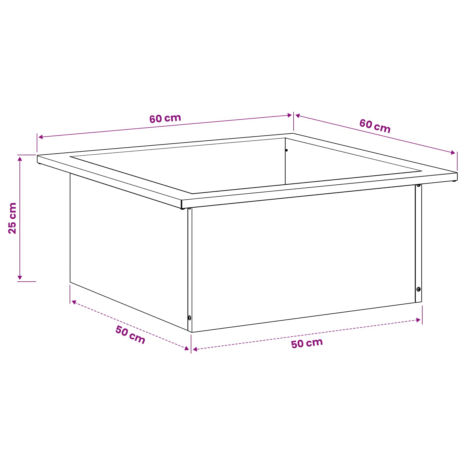 Anello per Focolare Ruggine 90 x 90 x 25 cm Acciaio Corten