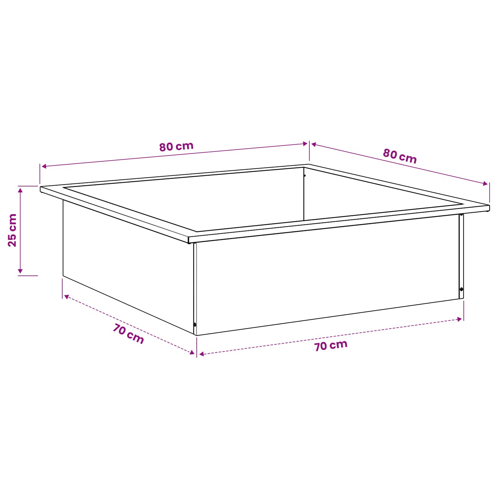 Anello per Focolare Ruggine 90 x 90 x 25 cm Acciaio Corten
