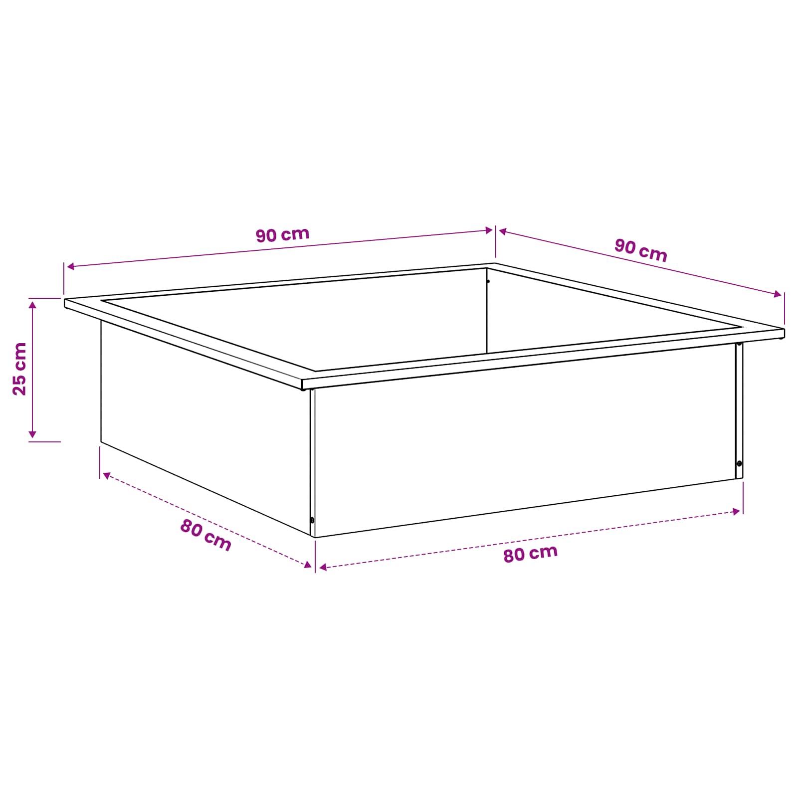 Anello per Focolare Ruggine 90 x 90 x 25 cm Acciaio Corten