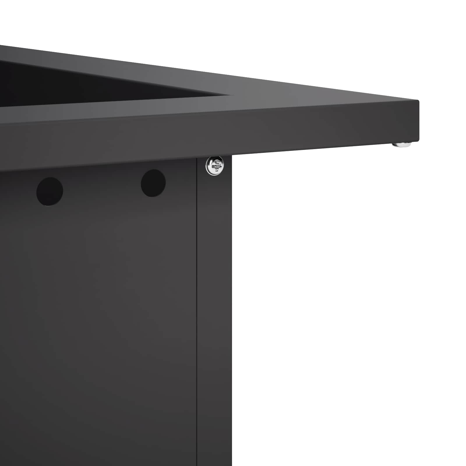 Anello per Focolare Nero 60 x 60 x 25 cm Acciaio