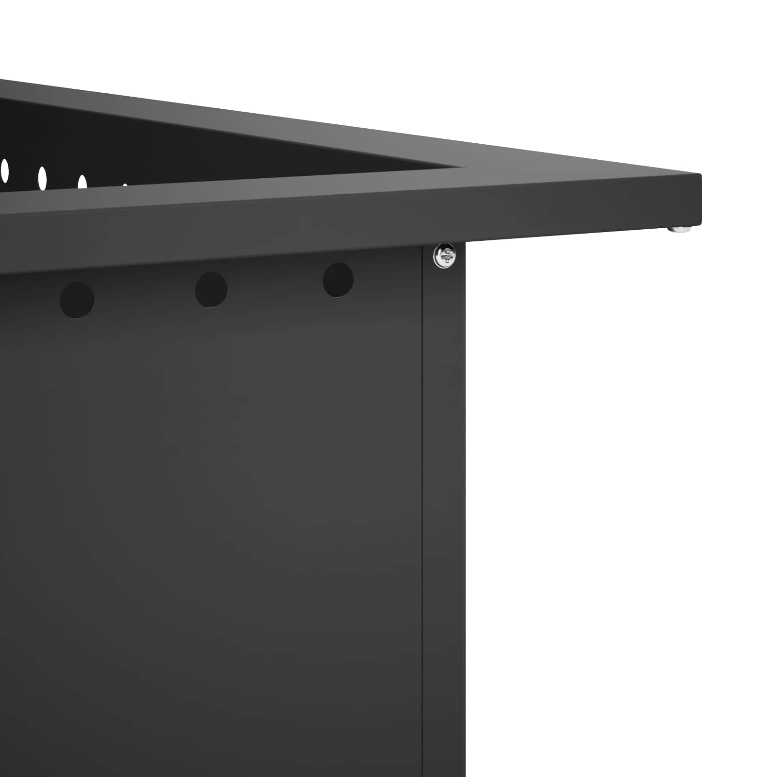 Anello per Focolare Nero 90 x 90 x 25 cm Acciaio