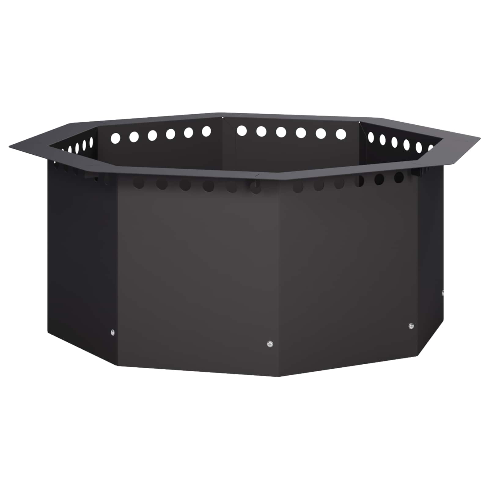 Anello per Focolare Nero 60 x 60 x 25 cm Acciaio