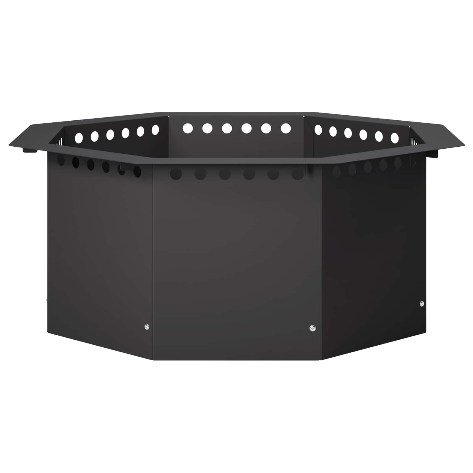 Anello per Focolare Nero 60 x 60 x 25 cm Acciaio