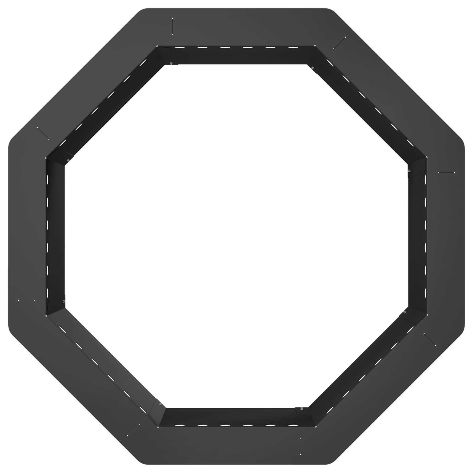 Anello per Focolare Nero 60 x 60 x 25 cm Acciaio