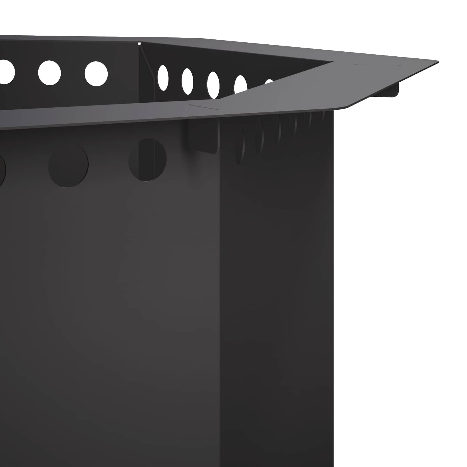 Anello per Focolare Nero 60 x 60 x 25 cm Acciaio