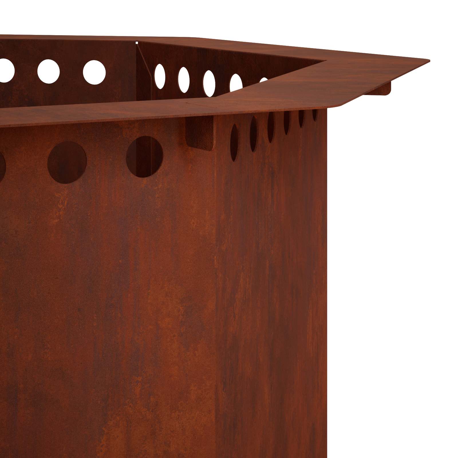Anello per Focolare Ruggine 60 x 60 x 25 cm Acciaio Corten