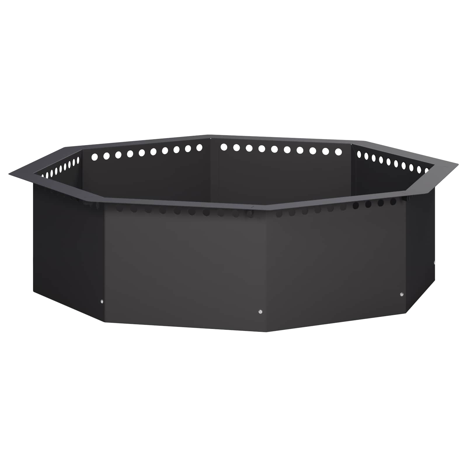 Anello per Focolare Nero 80 x 80 x 25 cm Acciaio