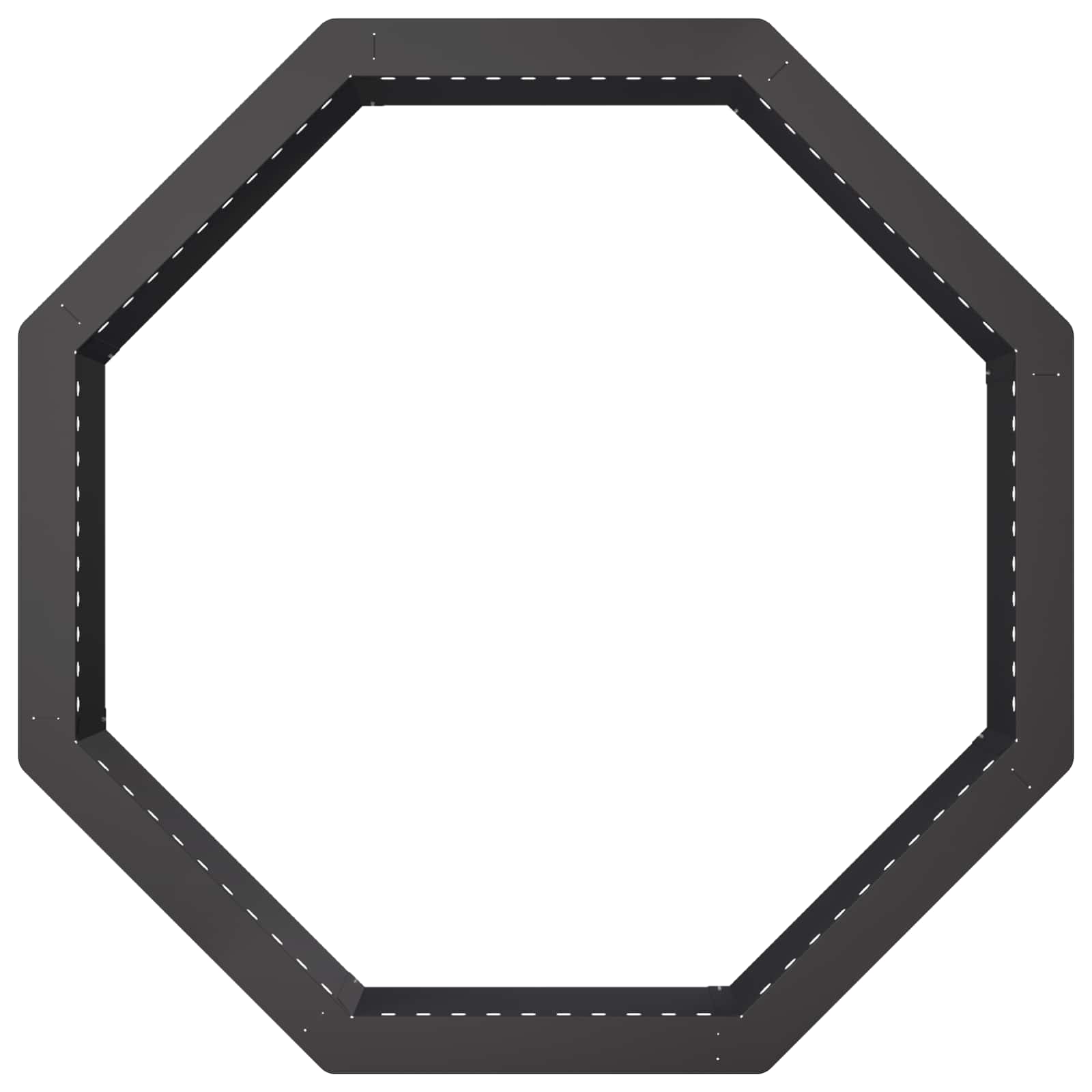 Anello per Focolare Nero 80 x 80 x 25 cm Acciaio