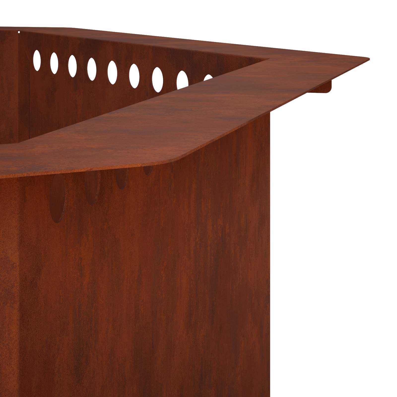 Anello per Focolare Ruggine 80 x 80 x 25 cm Acciaio Corten