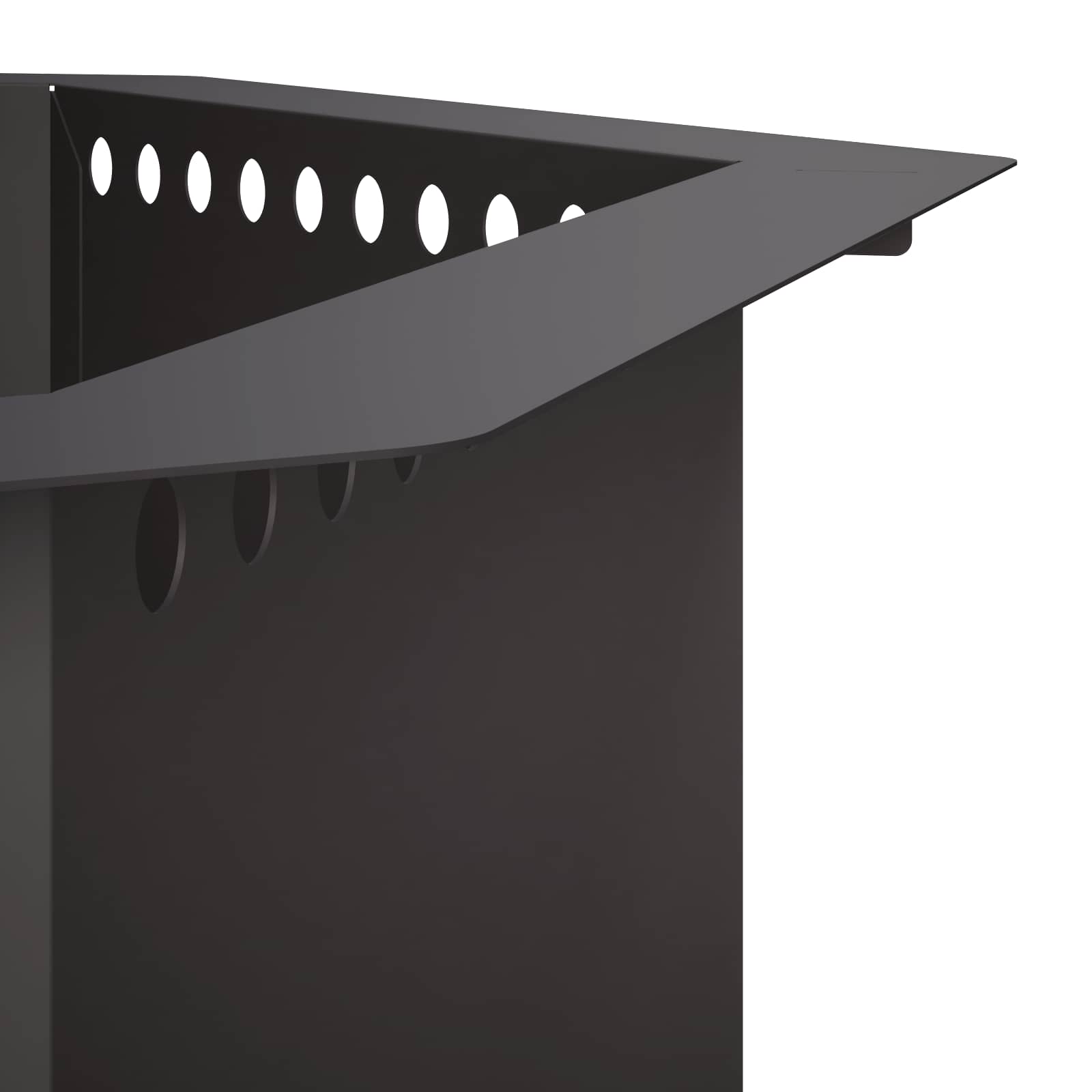 Anello per Focolare Nero 90 x 90 x 25 cm Acciaio