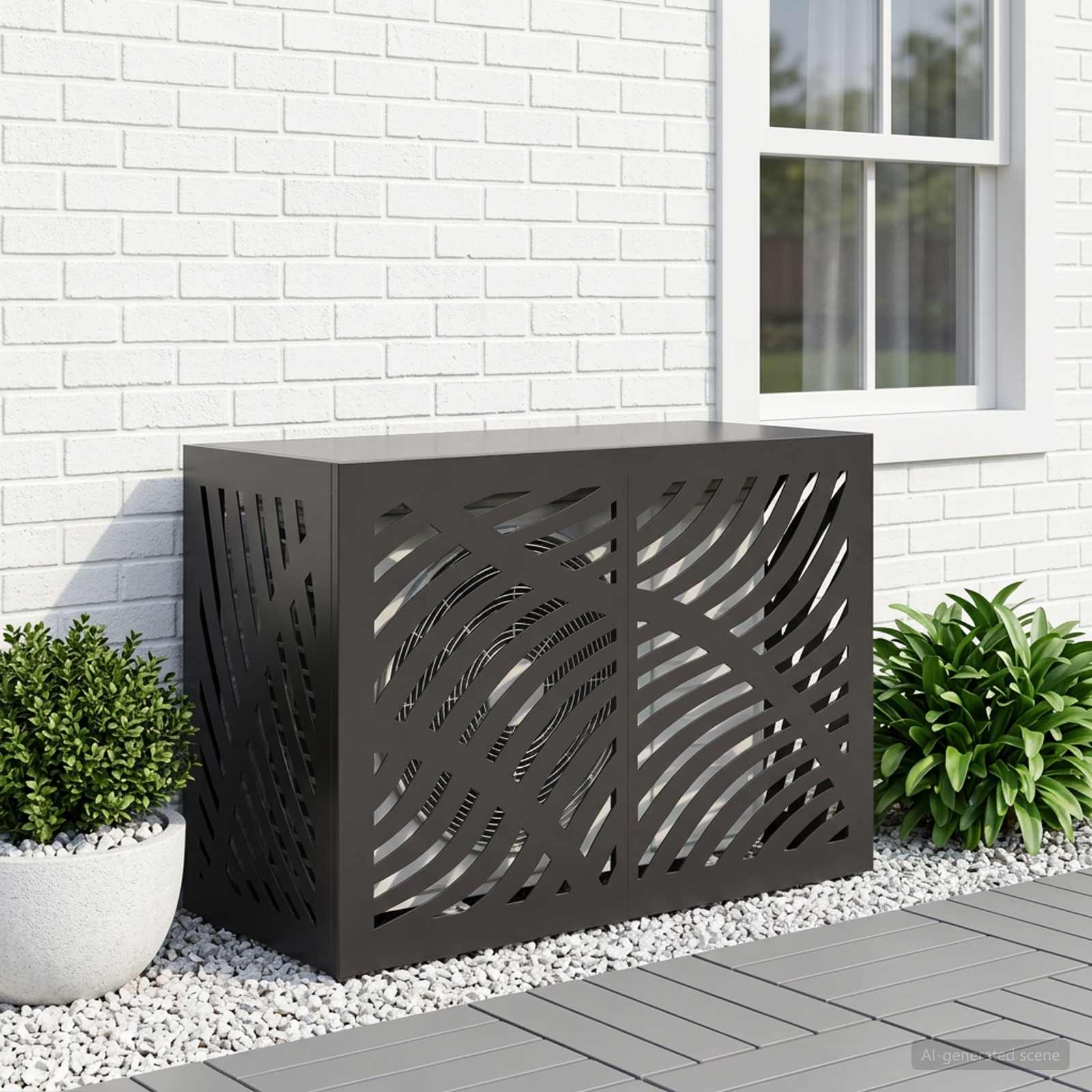 Copertura per condizionatore d'aria Nero 90 x 40 x 60 cm