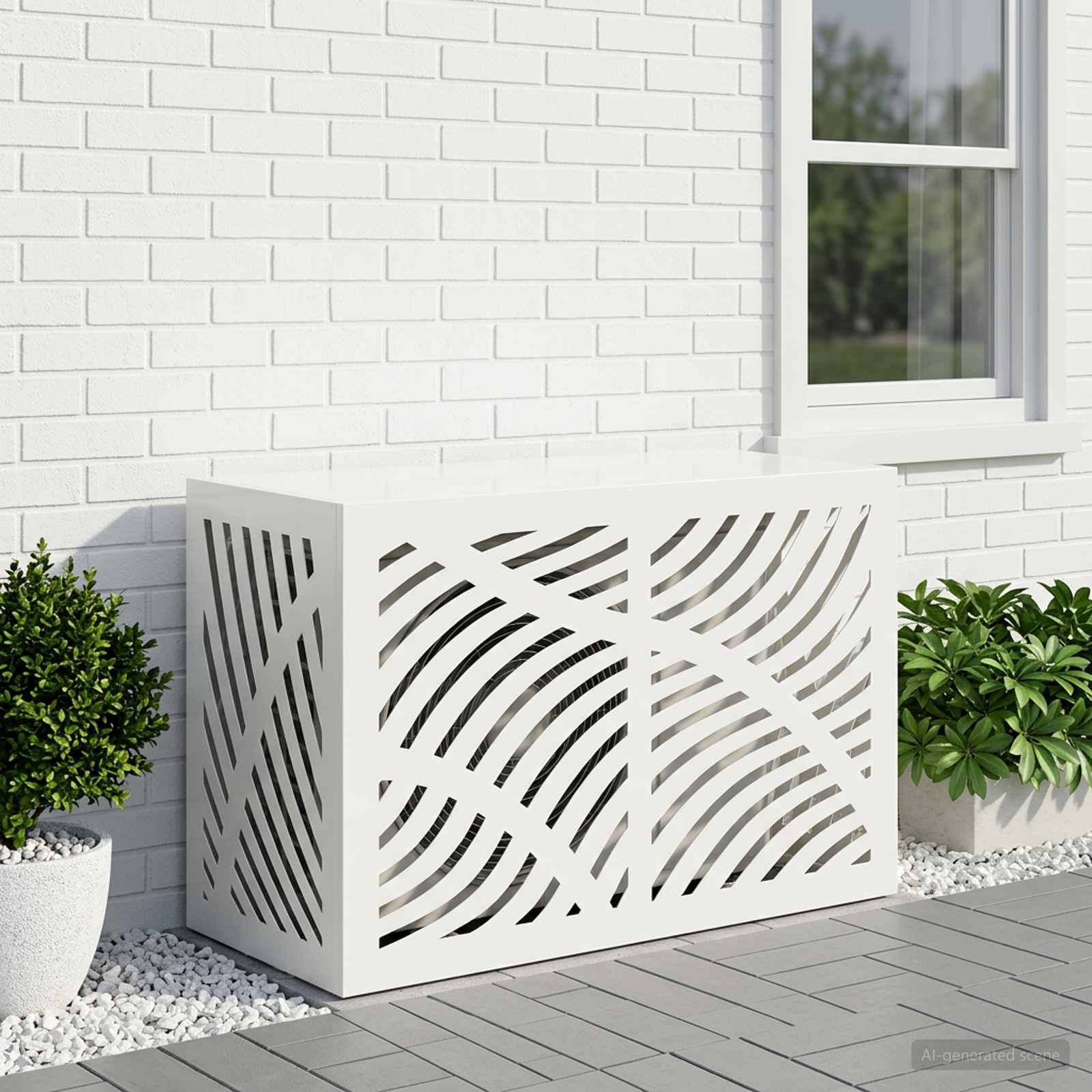Copertura per condizionatore d'aria Bianco 90 x 40 x 60 cm