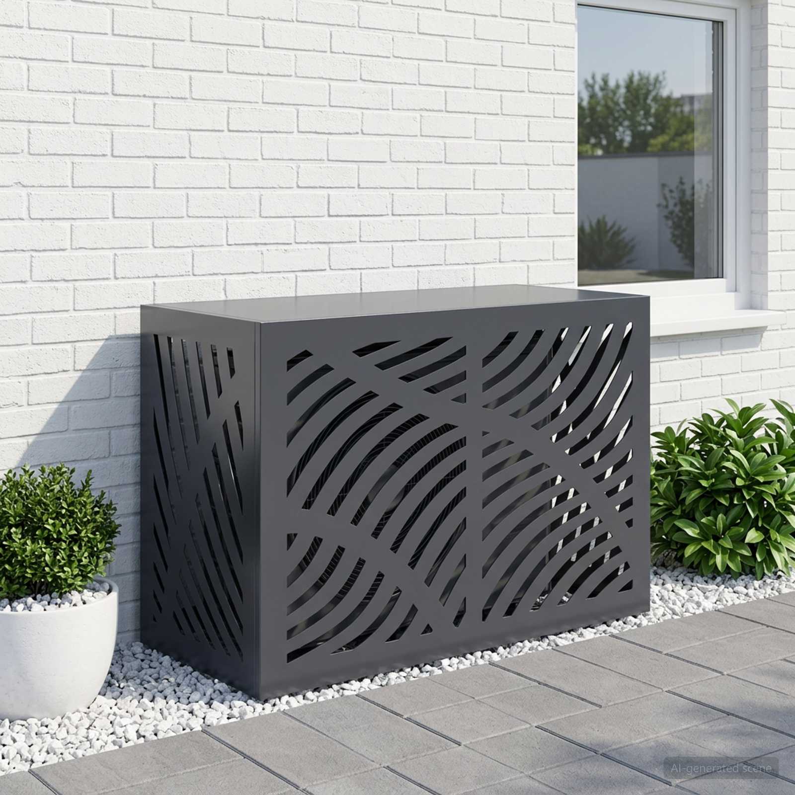 Copertura per condizionatore d'aria Antracite 90 x 40 x 60 cm