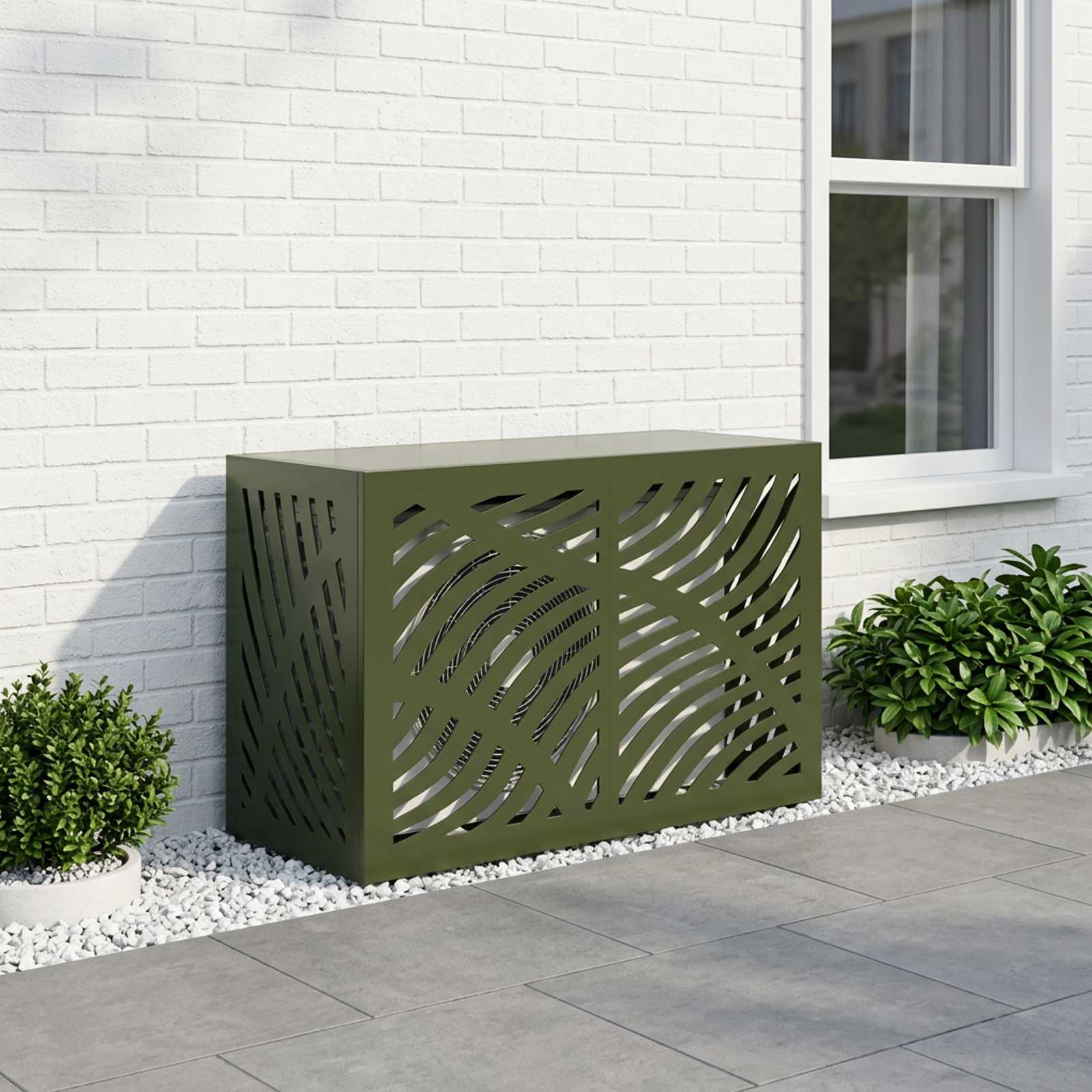 Copertura per condizionatore d'aria Verde Oliva 90 x 40 x 60 cm