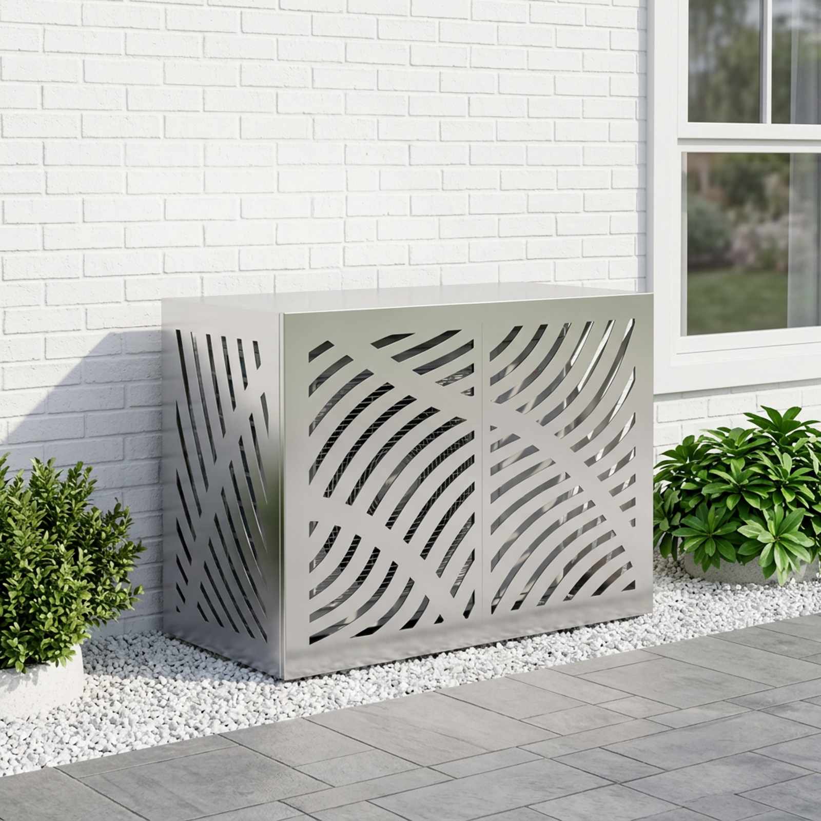 Copertura per condizionatore d'aria Argento 90 x 40 x 60 cm