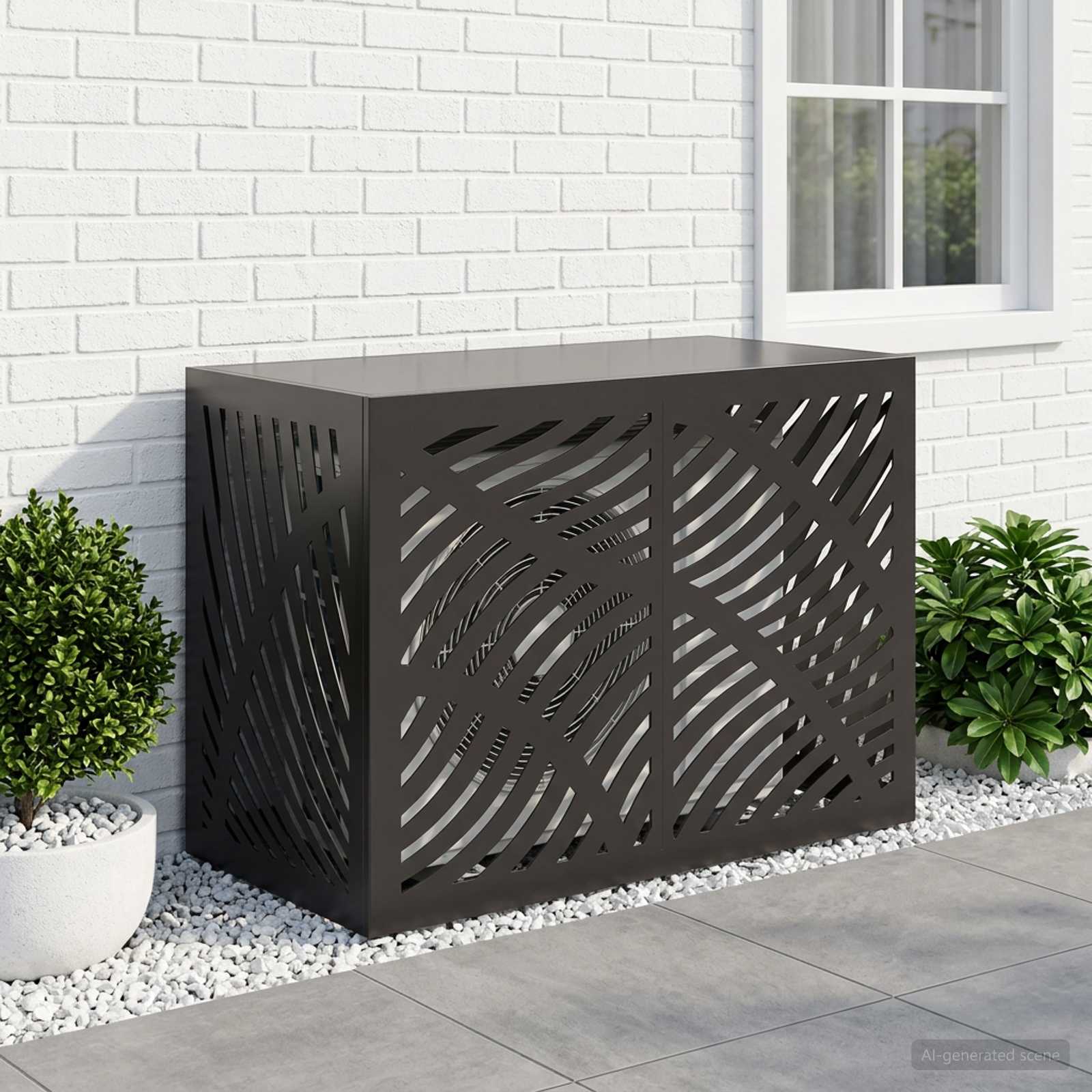 Copertura per condizionatore d'aria Nero 100 x 50 x 70 cm