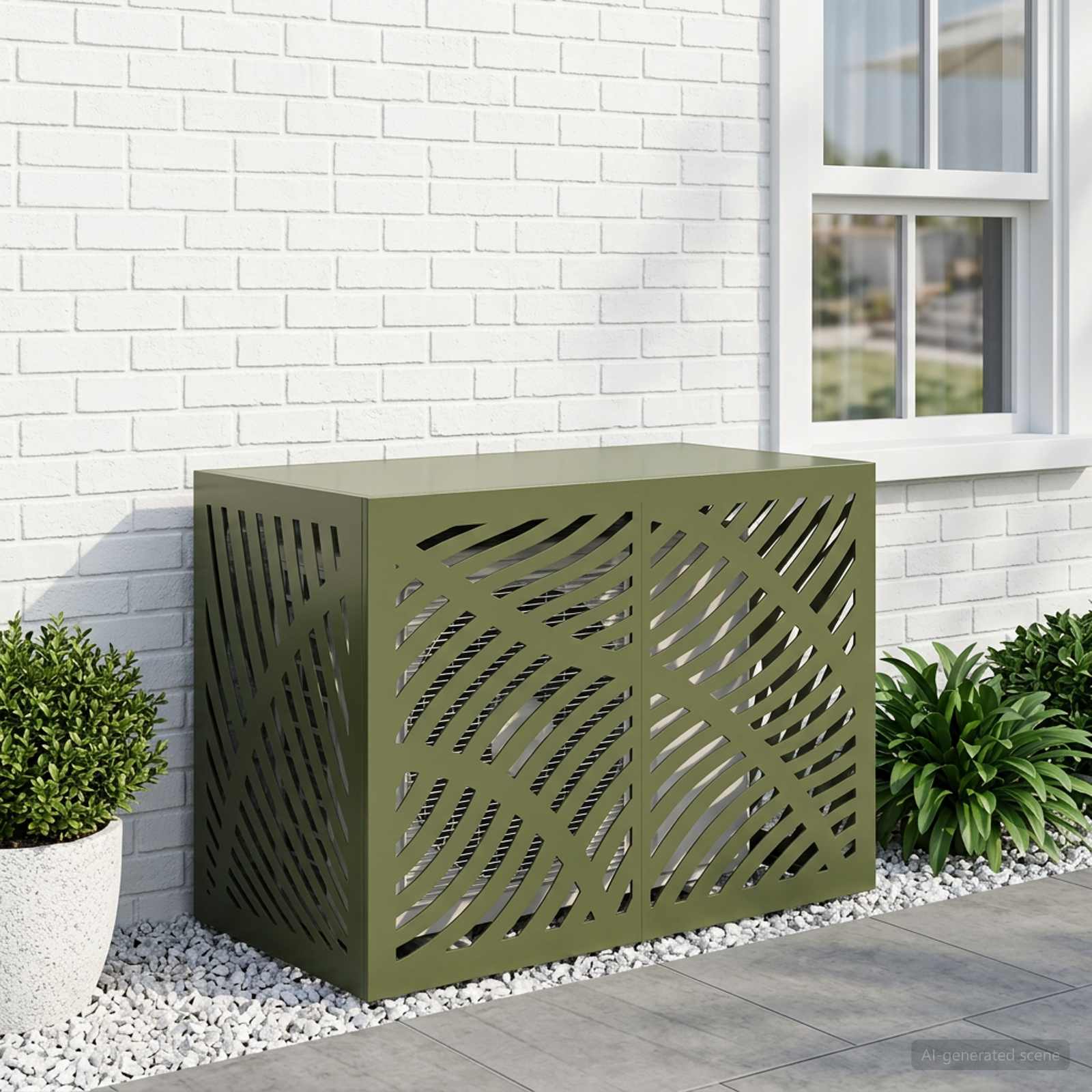 Copertura per condizionatore d'aria Verde Oliva Acciaio