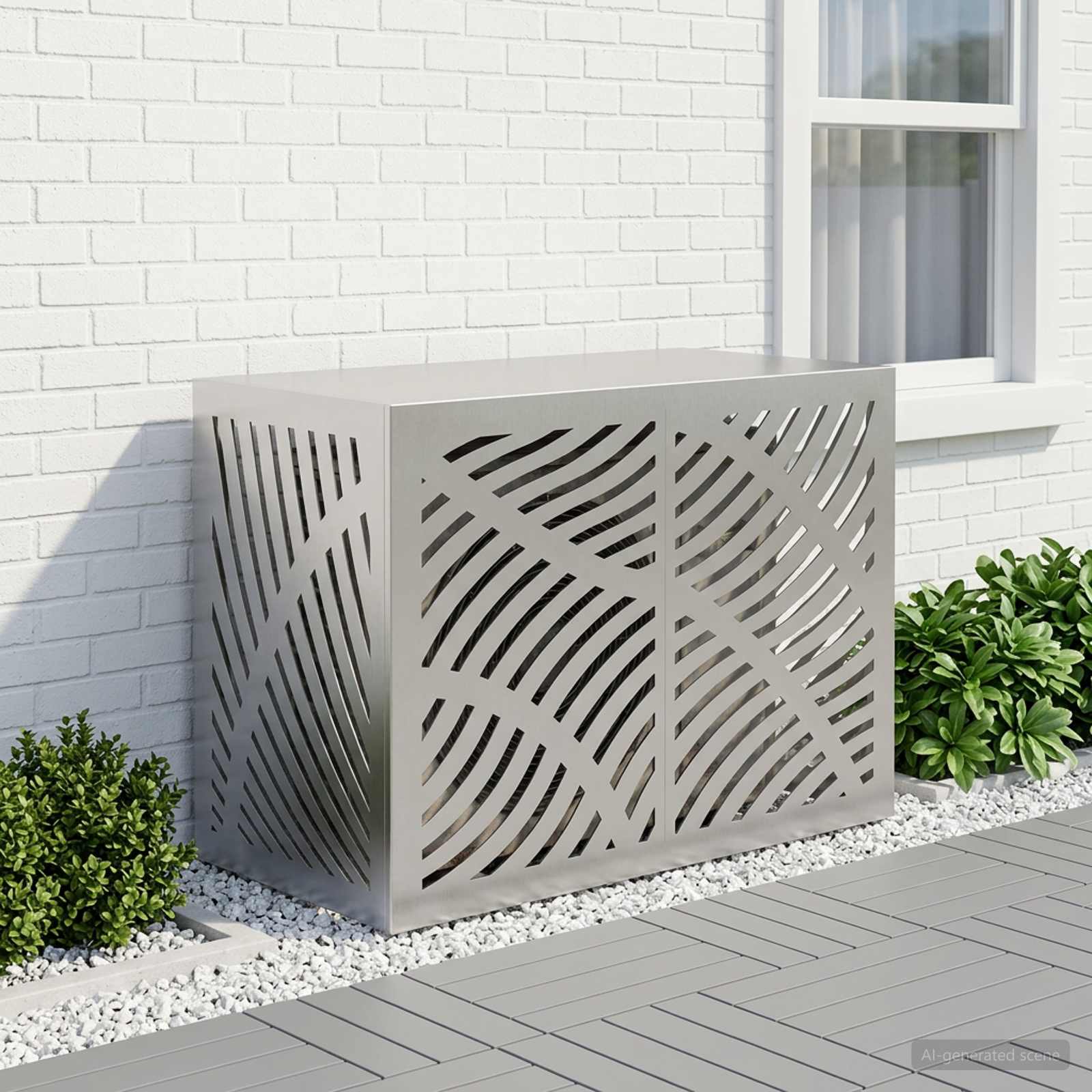Copertura per condizionatore d'aria Argento 100 x 50 x 70 cm