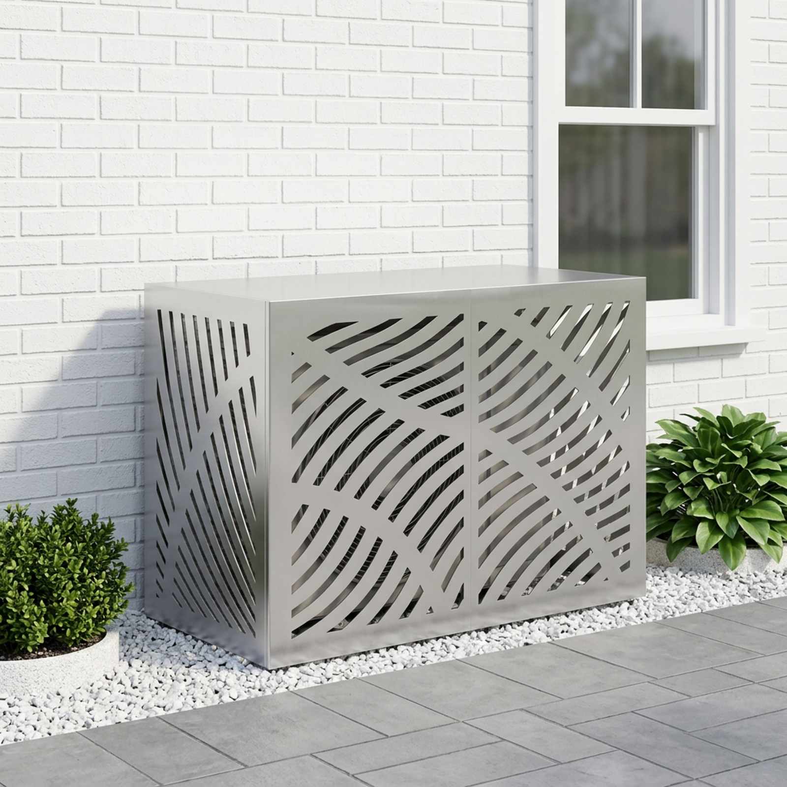 Copertura per condizionatore d'aria Argento 100 x 50 x 70 cm