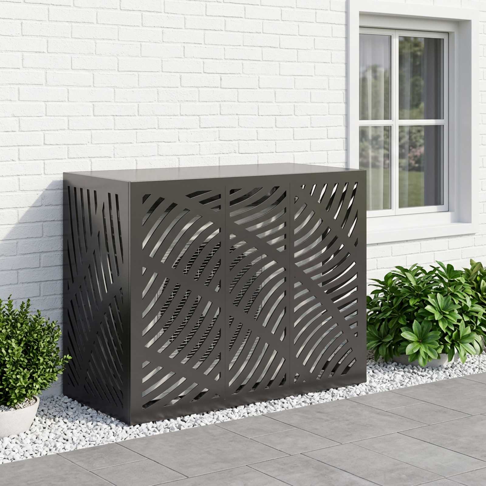 Copertura per condizionatore d'aria Nero 110 x 50 x 80 cm
