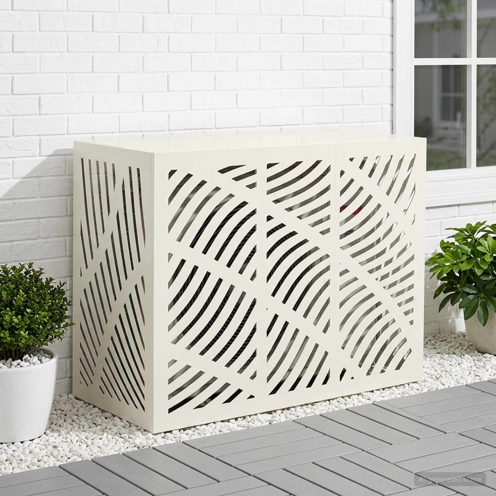 Copertura per condizionatore d'aria Bianco 110 x 50 x 80 cm