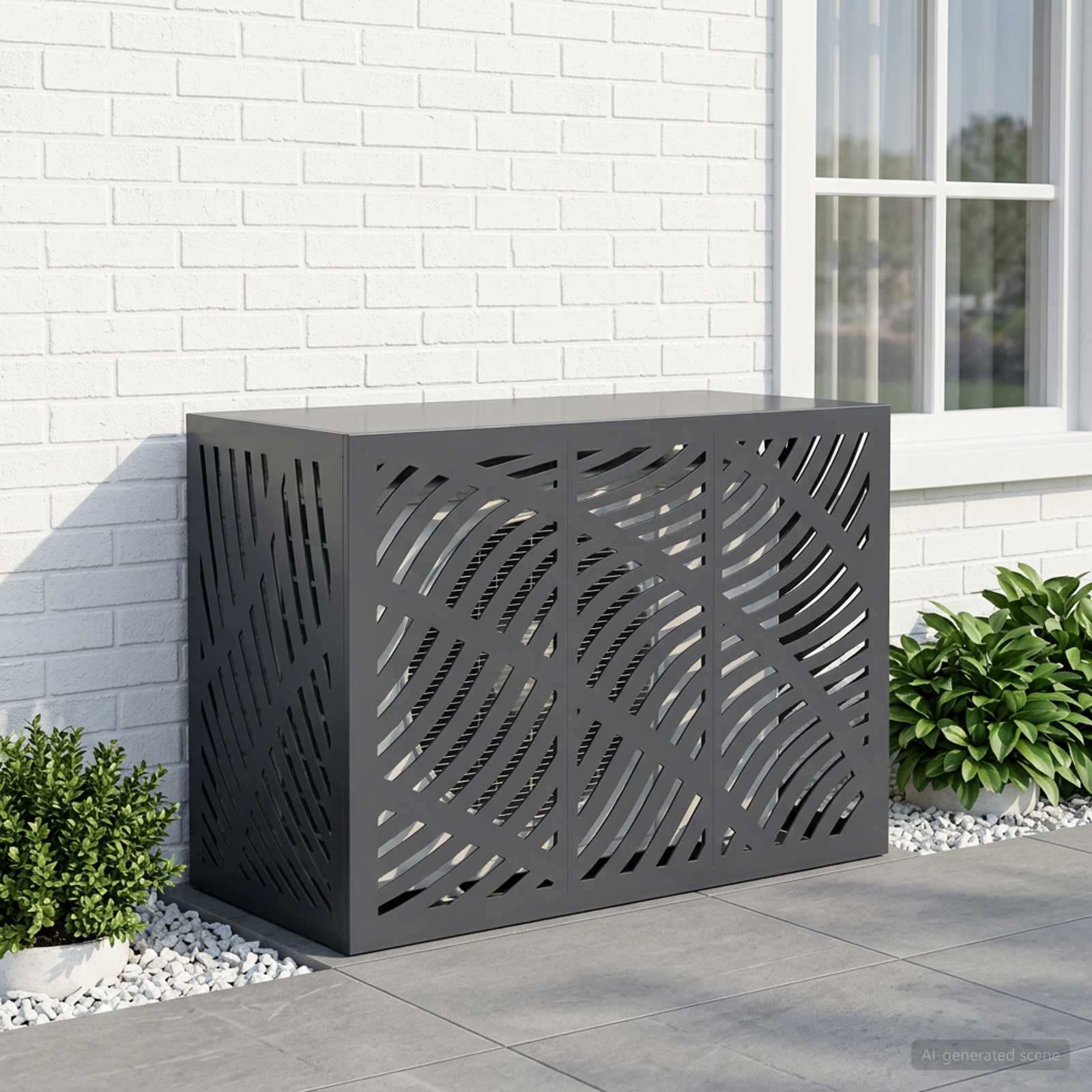 Copertura per condizionatore d'aria Antracite 110 x 50 x 80 cm