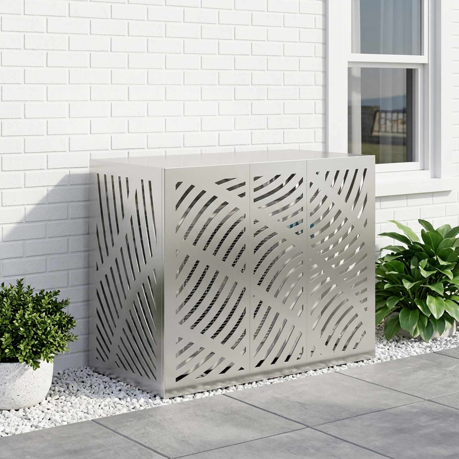 Copertura per condizionatore d'aria Argento 110 x 50 x 80 cm