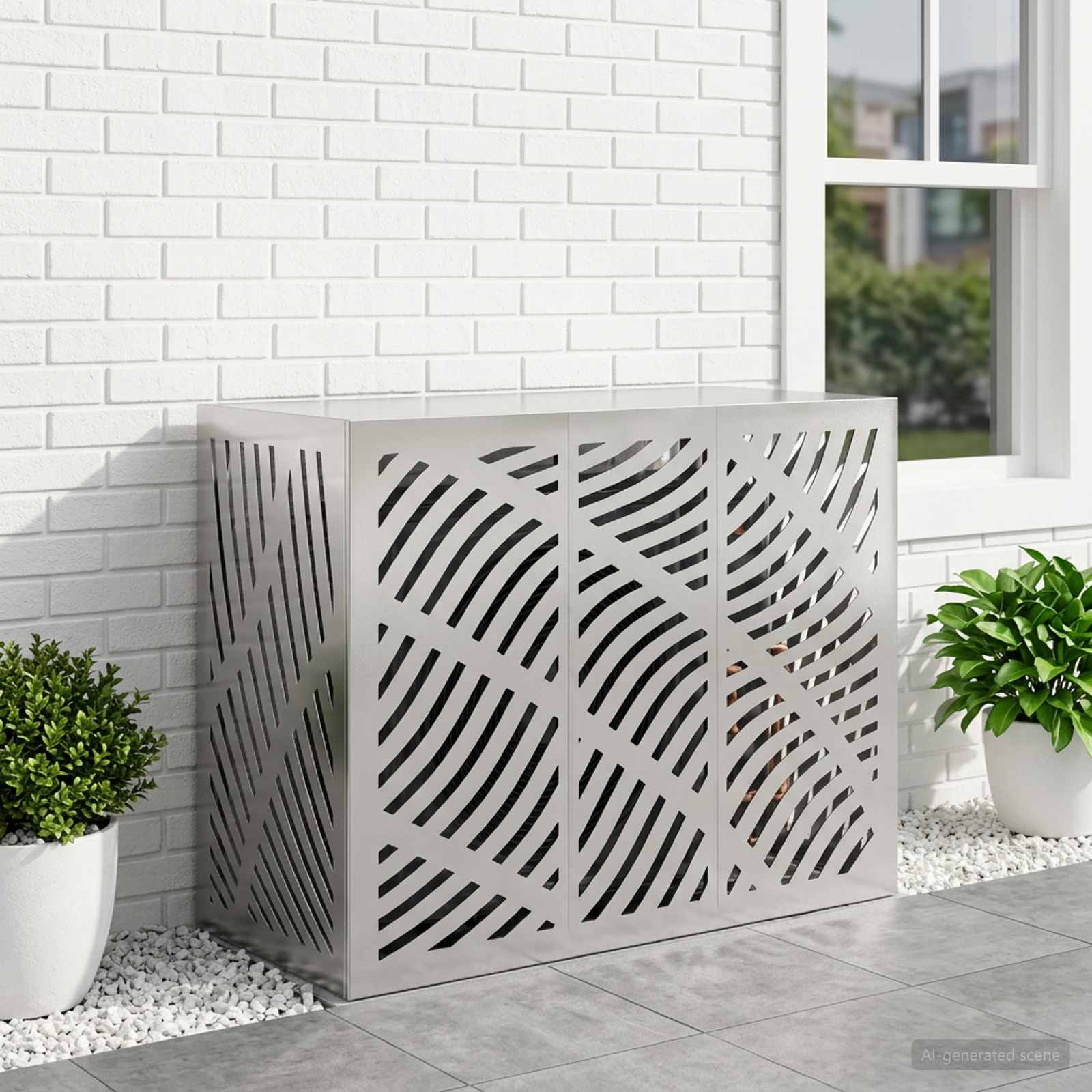 Copertura per condizionatore d'aria Argento 110 x 50 x 80 cm