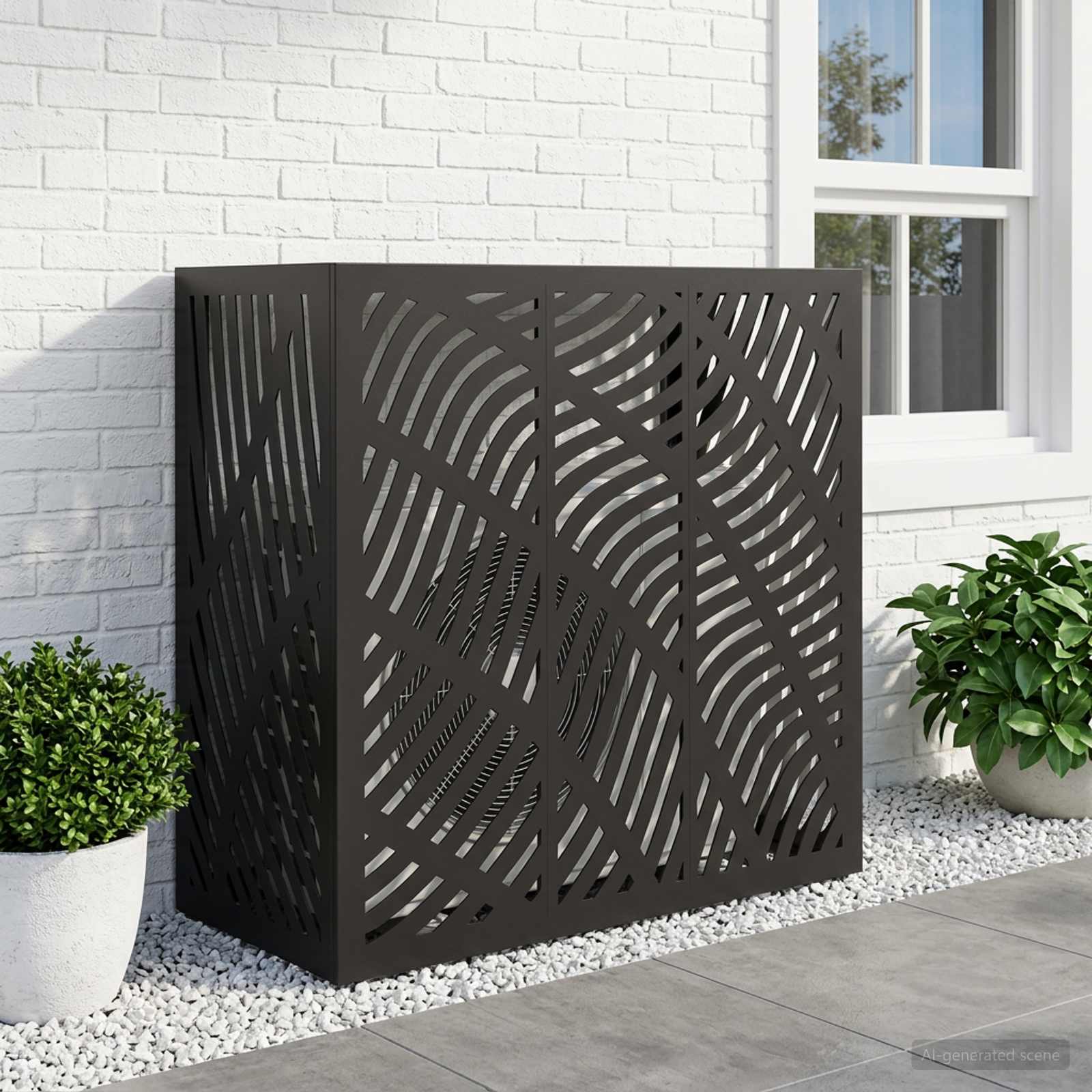 Copertura per condizionatore d'aria Nero 110 x 50 x 105 cm