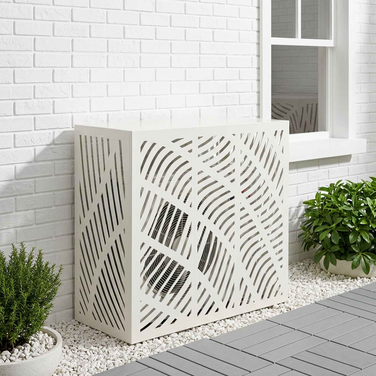 Copertura per condizionatore d'aria Bianco 110 x 50 x 105 cm