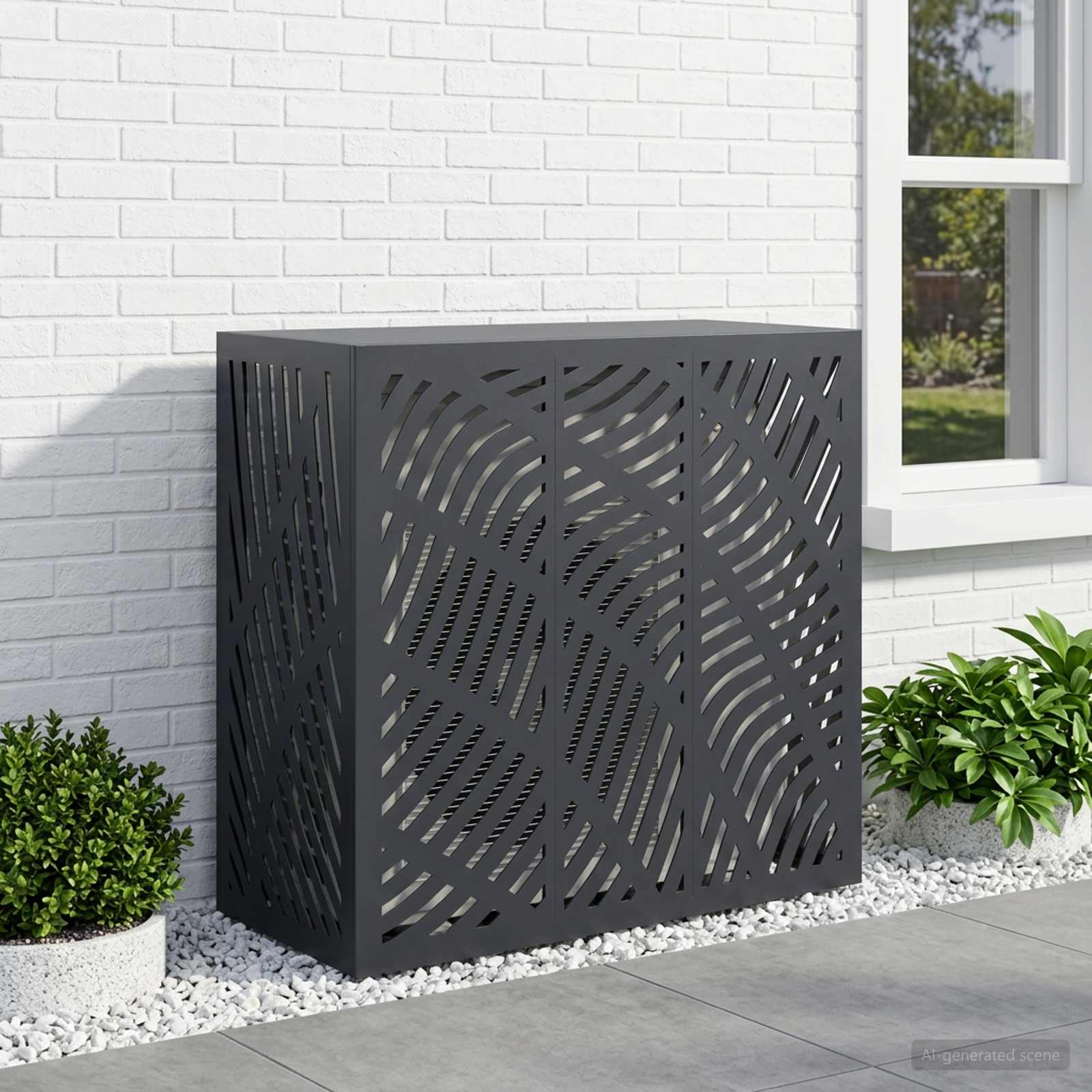 Copertura per condizionatore d'aria Antracite 110 x 50 x 105 cm