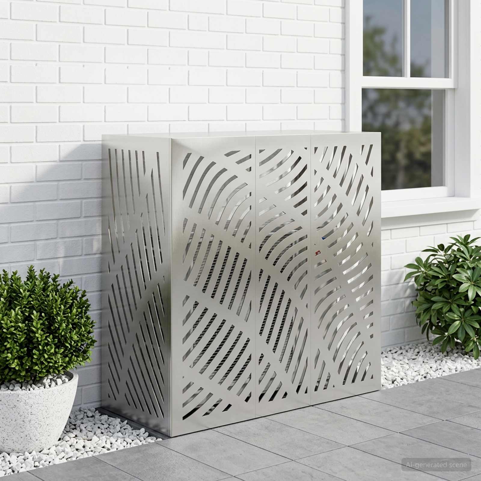 Copertura per condizionatore d'aria Argento 110 x 50 x 105 cm