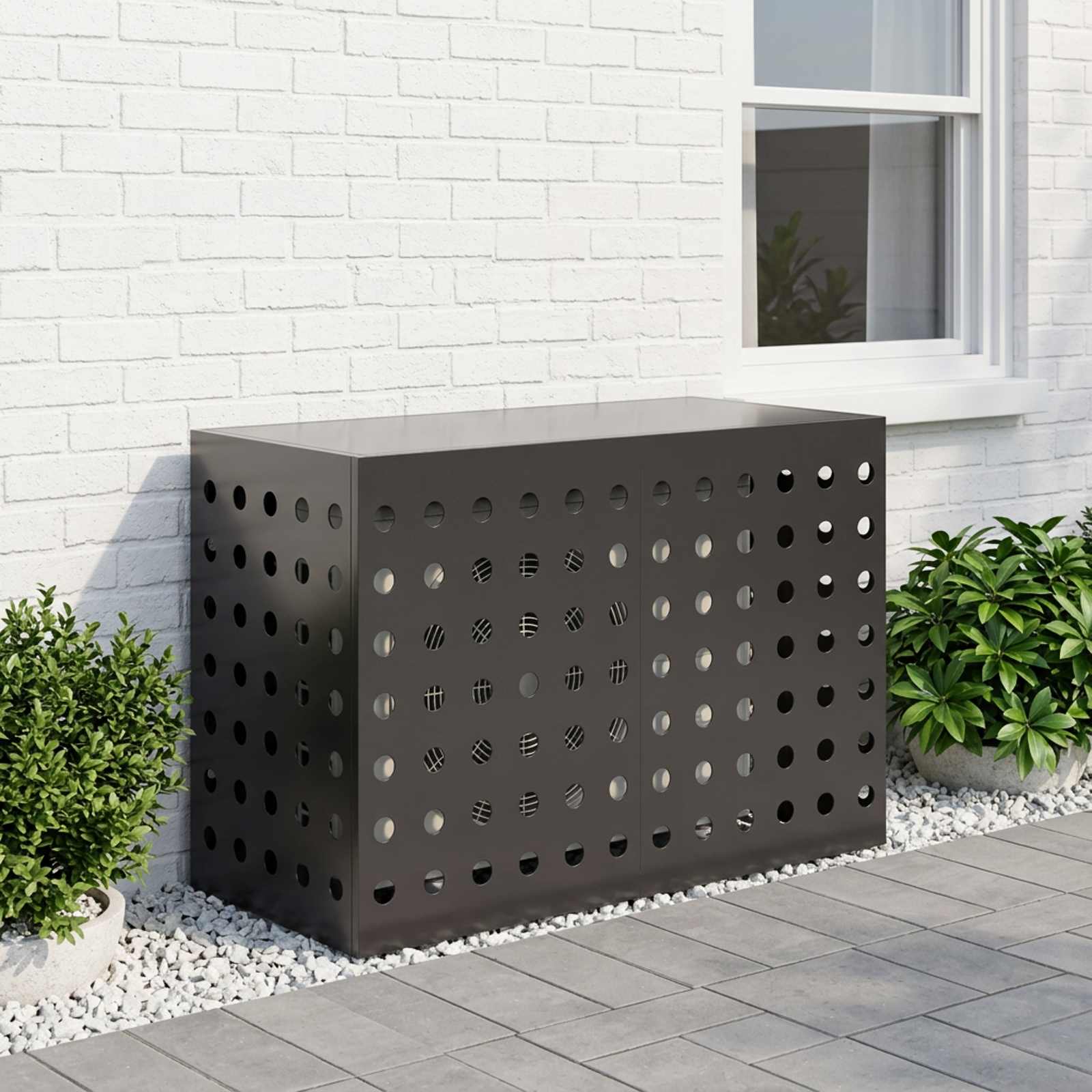 Copertura per condizionatore d'aria Nero 90 x 40 x 60 cm